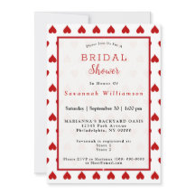 Valentine Red Heart Bridal Shower