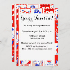 Invitación Valentine Retro Love Hugs Cute Pattern