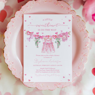 Invitación Valentine’s Baby Shower Invitation, Pink Heart