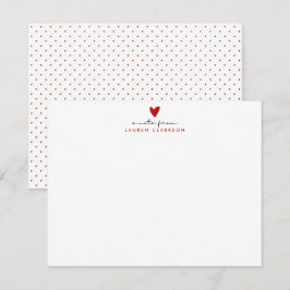 Invitación Valentine’s Day Red Heart stationery Note Card