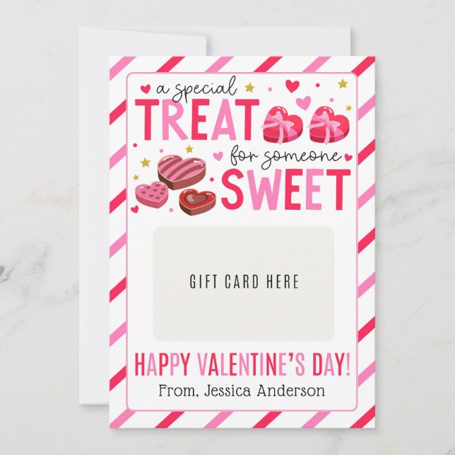 Invitación Valentine Teacher Appreciation Gift Card Holder (Anverso)