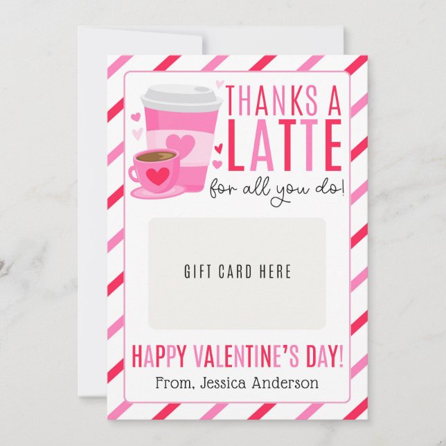 Invitación Valentine Teacher Appreciation Gift Card Holder (Anverso)