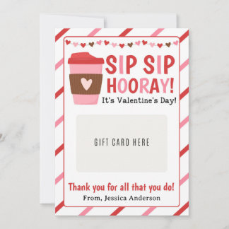 Invitación Valentine Teacher Appreciation Gift Card Holder