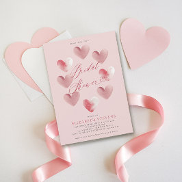Invitación Valentine Whimsical Heart Dusty Bridal Shower