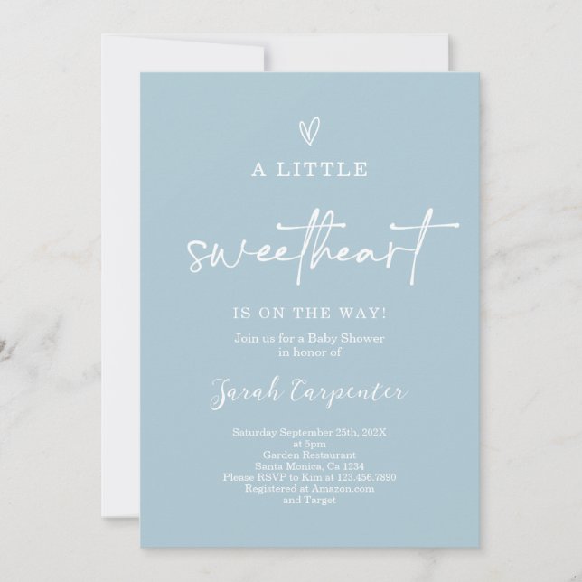 Invitación Valentines Baby Shower Boy (Anverso)