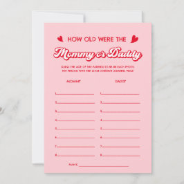 Invitación Valentines Baby Shower How Old Were They Game