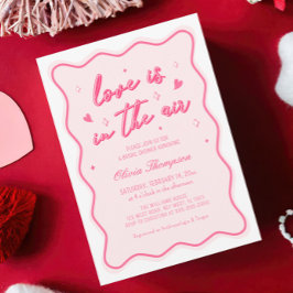 Invitación Valentines Bridal Shower Love está en el aire