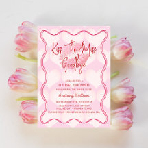 Valentines Bridal Shower Squiggly Border Pink