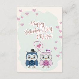 Invitación Valentine's Day Card Cute Owns Couple