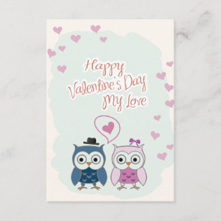Invitación Valentine's Day Card Cute Owns Couple