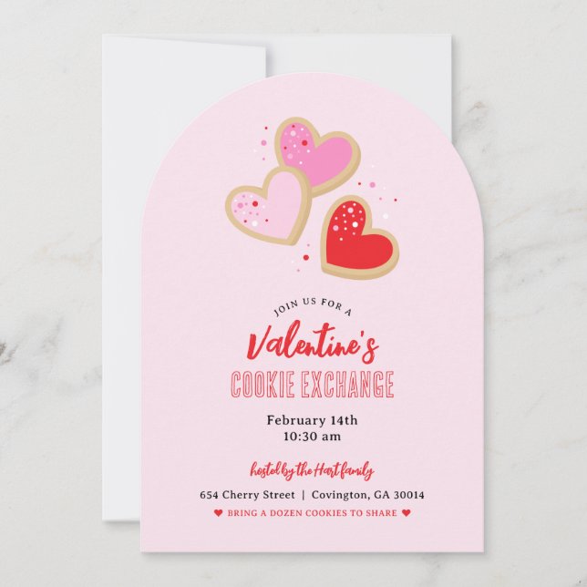 Invitación Valentine's Day Cookie Exchange Party (Anverso)