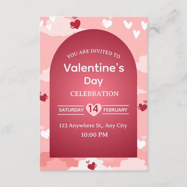 Invitación Valentine's Day Invitation Card (Anverso)