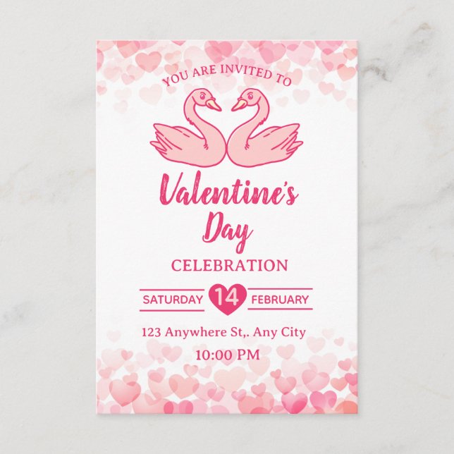 Invitación  Valentine's Day Invitation Card (Anverso)