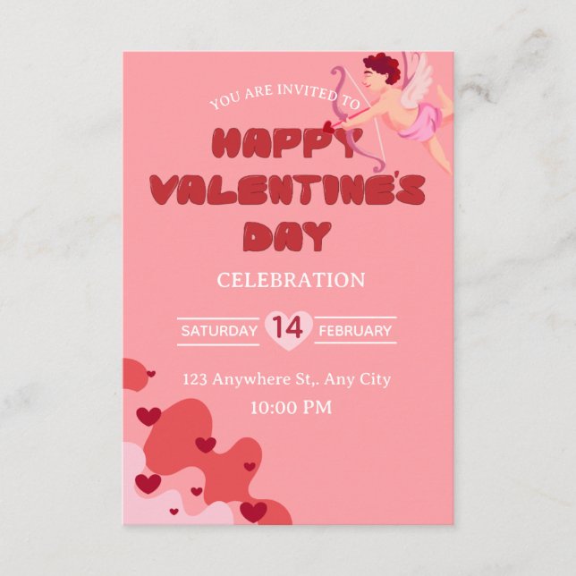 Invitación Valentine's Day Invitation Card (Anverso)