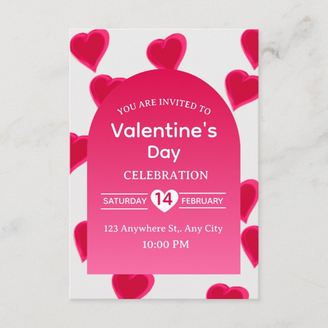 Invitación Valentine's Day Invitation Card (Anverso)