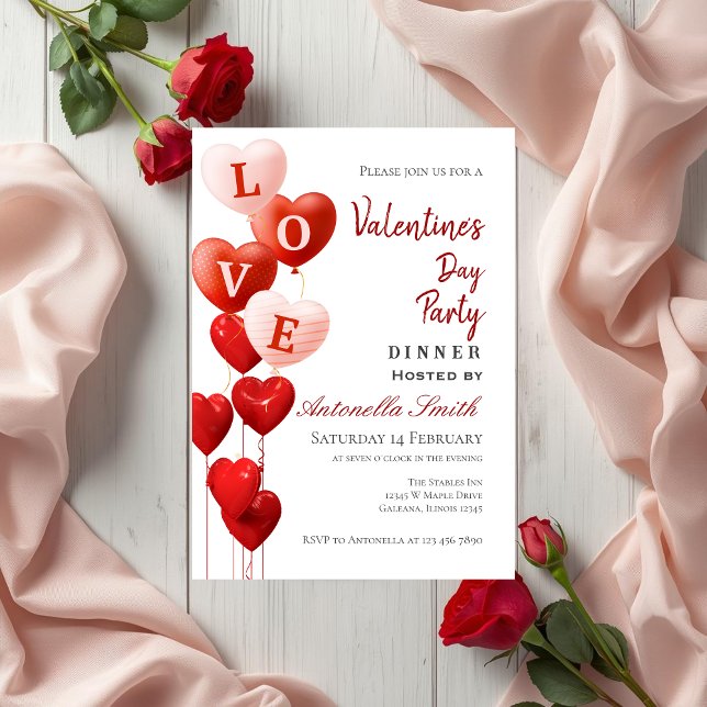 Invitación Valentine's Day Red Heart Love (Subido por el creador)