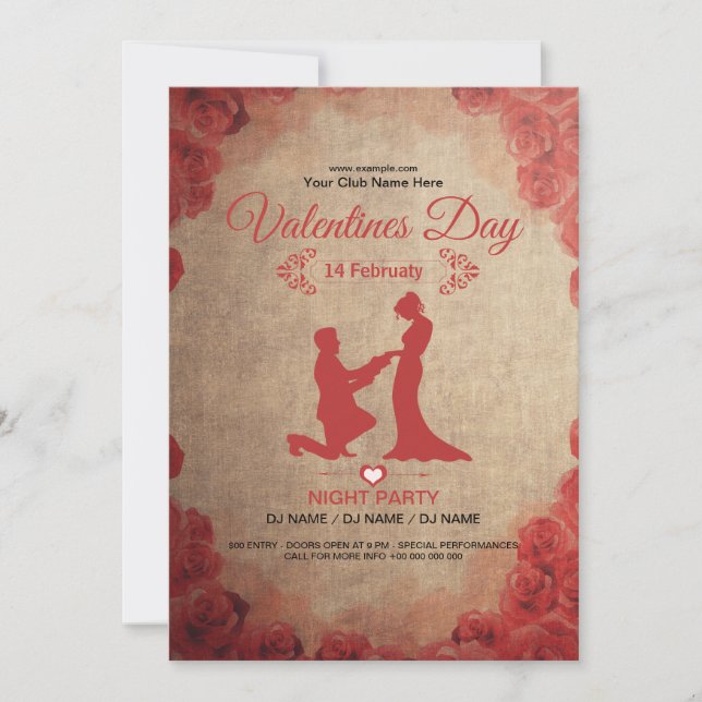 Invitación Valentines Fiesta Flyer (Anverso)