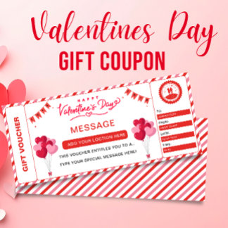 Invitación Valentine's Massage Ticket Gift Coupon Voucher, 