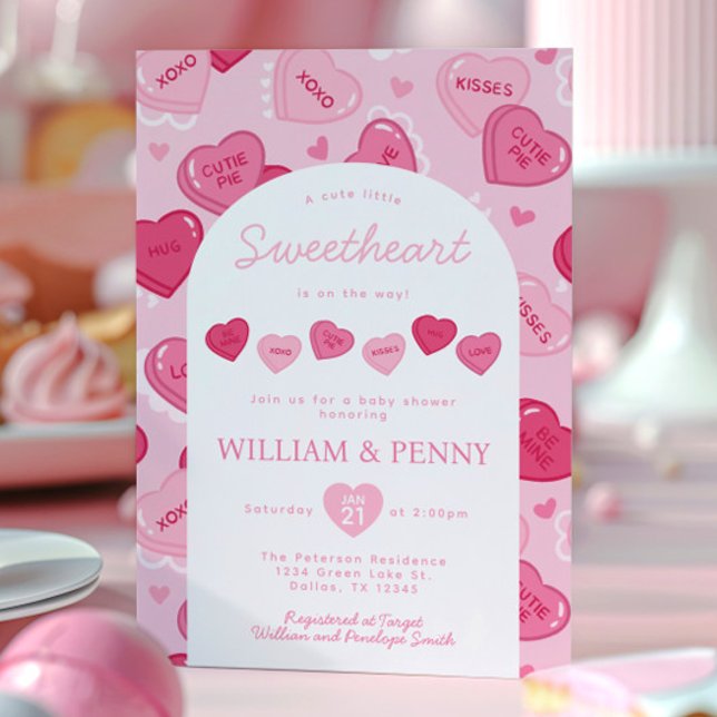 Invitación Valentines Sweetheart Candy Baby Shower (Subido por el creador)