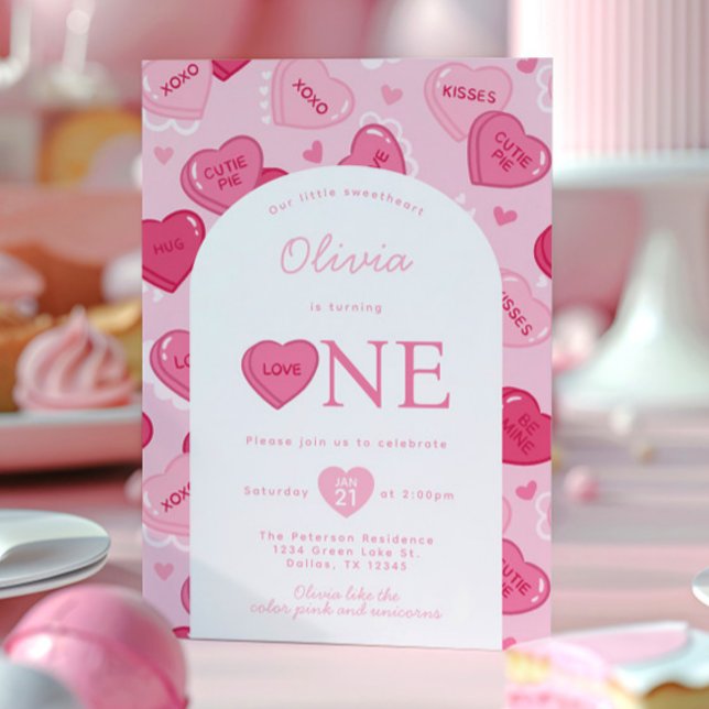 Invitación Valentines Sweetheart Candy Birthday Party (Subido por el creador)