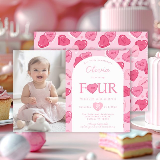 Invitación Valentines Sweetheart Candy Birthday Party (Subido por el creador)