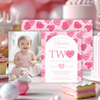 Invitación Valentines Sweetheart Candy Birthday Party