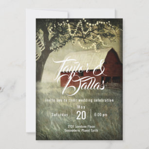 Invitación Valle del Granero Rojo, Diseño de Granja Rústica