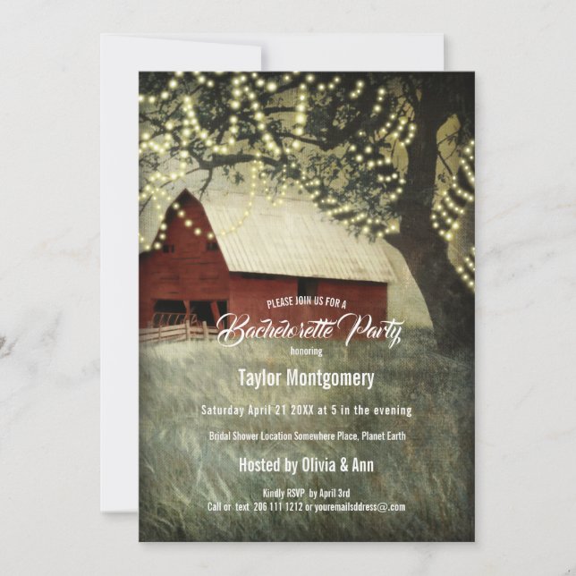 Invitación Valle Red Barn, Diseño de granja rústica (Anverso)