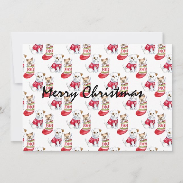 Invitación Valores de perros y gatos de navidades (Anverso)