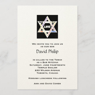 Invitación Valores judíos Star Bar Mitzvah