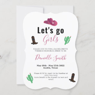 Invitación Vámonos Chicas Austin Texas Vaquera Despedida de S