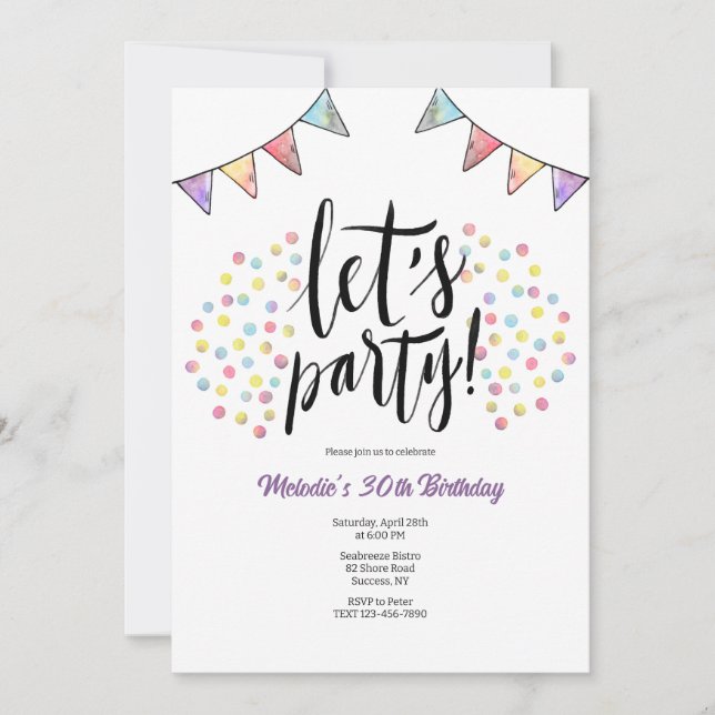 Invitación Vámonos de fiesta  (Anverso)