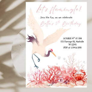 Invitación ¡Vámonos Flamingle! Fiesta de Cumpleaños de Flamen