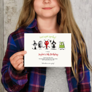 Invitación ¡Vamos a asustar! Cumpleaños infantil de monstruos