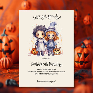 Invitación ¡Vamos a asustar! Fiesta de cumpleaños infantil es