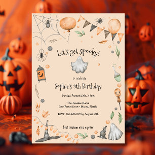 Invitación ¡Vamos a asustar! Fiesta de cumpleaños infantil es