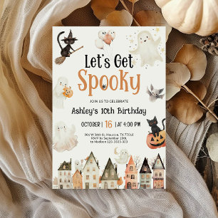 Invitación Vamos a asustarnos   Cumpleaños de Halloween