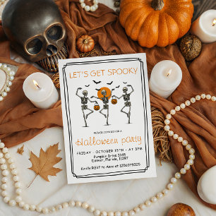 Invitación Vamos a Bailar Esqueletos Espeluznantes Halloween