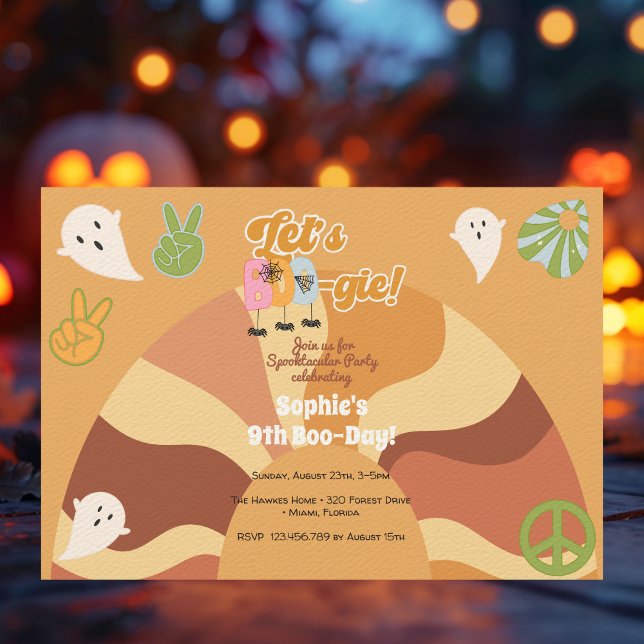 Invitación Vamos a boo-gie halloween retro niños cumpleaños (Subido por el creador)