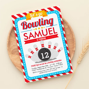 Invitación Vamos a Bowling Birthday Party Invitation