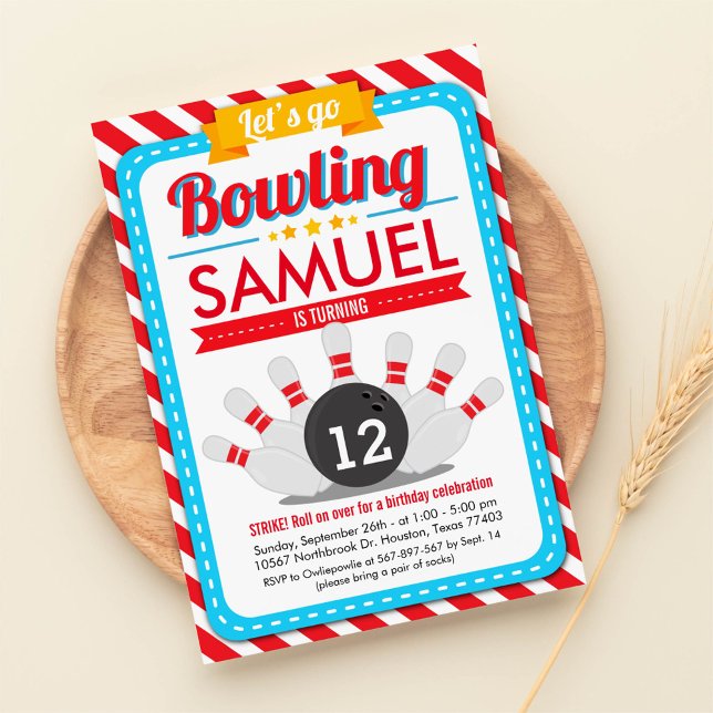 Invitación Vamos a Bowling Birthday Party Invitation (Subido por el creador)