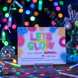 Invitación Vamos a brillar de locura fiesta de cumpleaños lás
