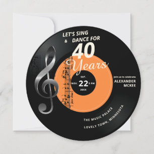 Invitación Vamos a cantar danza 40 años récord de cumpleaños
