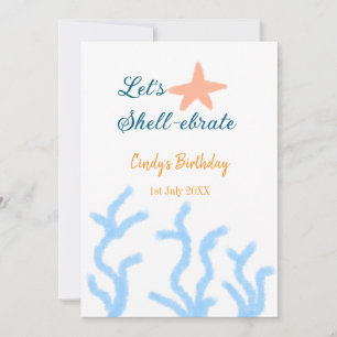 Invitación Vamos a celebrar bajo el mar azul cumpleaños