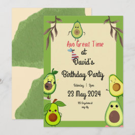 Invitación "¡Vamos a celebrar con aguacate! Fiesta de cumplea