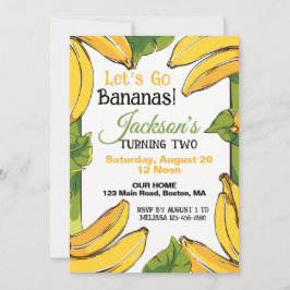 Invitación Vamos a comprar plátanos en cualquier fiesta de cu