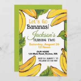 Invitación Vamos a comprar plátanos en cualquier fiesta de cu