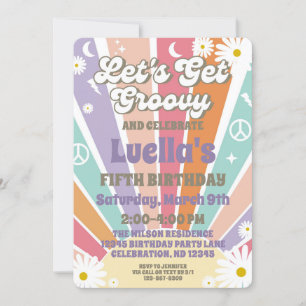Invitación Vamos a conseguir a Groovy Hippy Sun y Daisy Chica