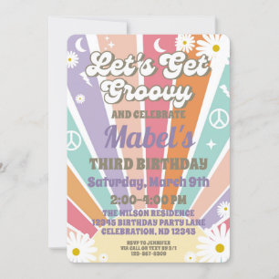 Invitación Vamos a conseguir a Groovy Hippy Sun y Daisy Chica