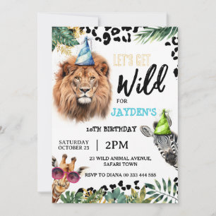 Invitación Vamos a conseguir animales salvajes de Safari en l